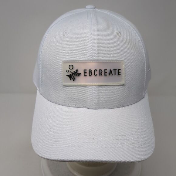 EBCREATE Patch Slideback Hat White One Size Adjustable Embroidered - Picture 2 of 10